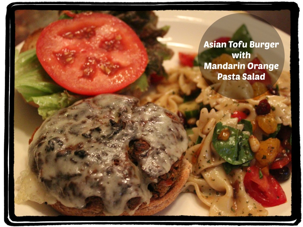 asian tofu burger-and-pasta