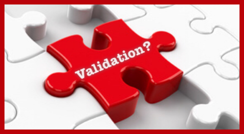 Validation as a red puzzle piece.